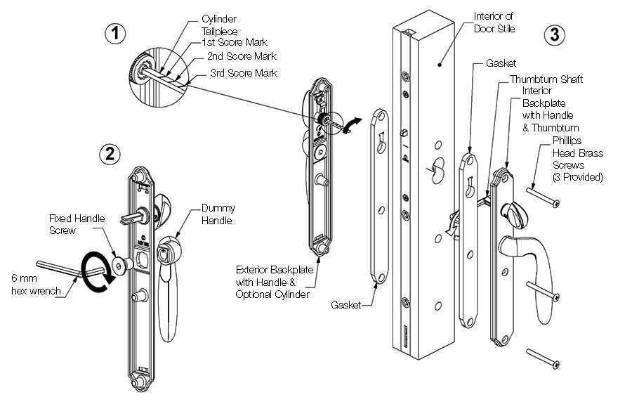 HLS® 9000 Multipoint Sliding Door Handle Installation Instructions