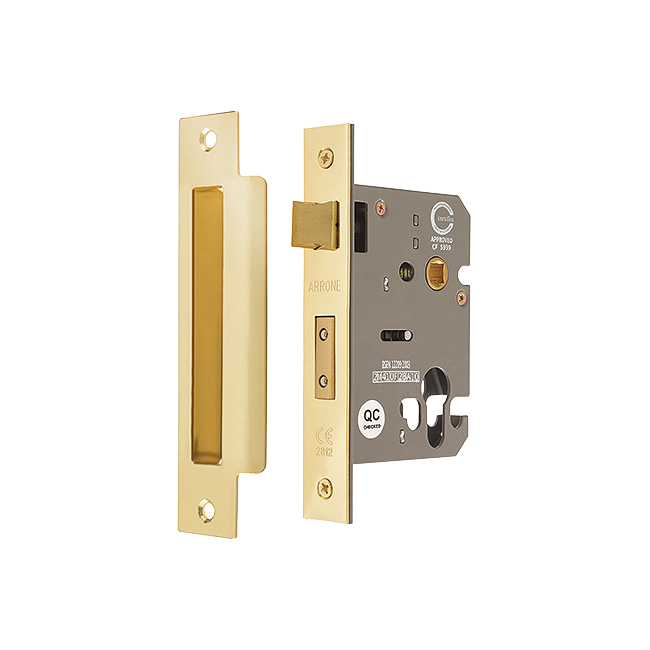 56.5 mm, pierced for furniture and escutcheons at 38 mm centres
