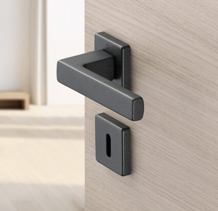 HOPPE Innentür-Garnitur aus Aluminium, Serie Austin, F9301STRUK sandschwarz feinstrukturiert