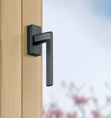 HOPPE-Fenstergriff, Serie Bergamo, F96-1-R schwarz satiniert – Resista HOPPE-Fenstergriff, Serie Bergamo, F96-1-R schwarz satiniert – Resista