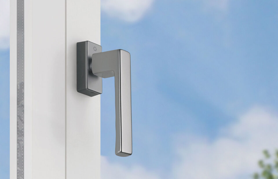 HOPPE-Fenstergriff mit SecuForte, Serie Toulon, F9 Aluminium stahlfarben HOPPE-Fenstergriff mit SecuForte, Serie Toulon, F9 Aluminium stahlfarben