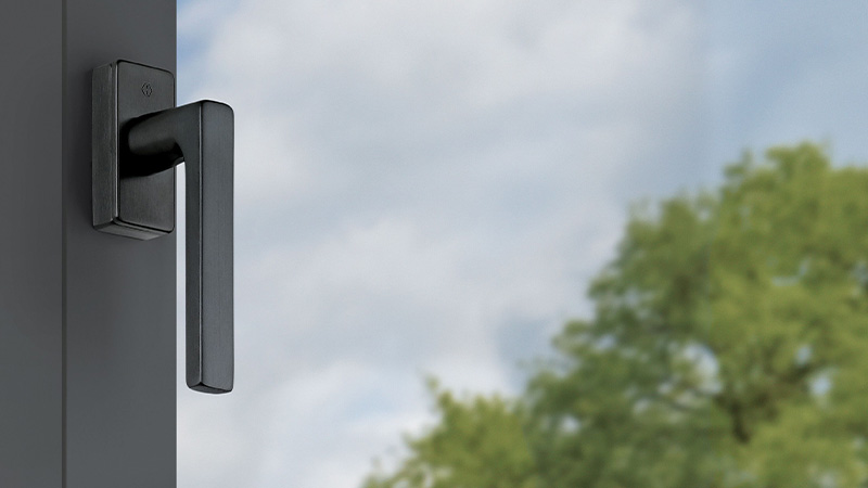 HOPPE-Fenstergriff, Serie Dallas, F96-1-R schwarz satiniert – Resista HOPPE-Fenstergriff, Serie Dallas, F96-1-R schwarz satiniert – Resista