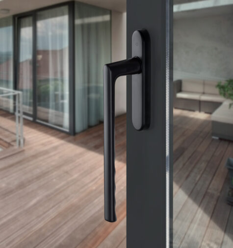 HOPPE lift/slide handle set for patio doors, Hamburg series, matt black (F9714M)