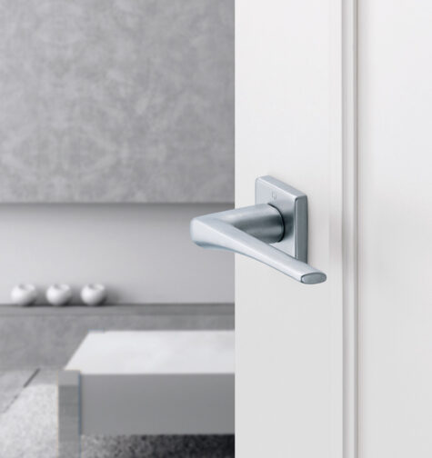 HOPPE door handle set, Canberra series, satin chrome – Resista® (F41-R)