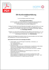HOPPE CE-Konformitätserklärung für deneFenstergriff OPUS FR400-1 (1 MB)