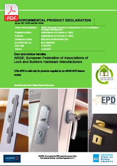 EPD-ARG-20160192-IBG1-ENUmwelt-Produktdeklarationfür Tür- und Fenstergriffe (4,6 MB)