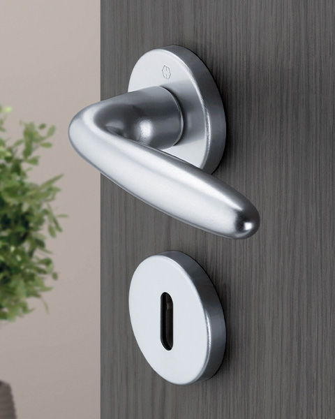 HOPPE door handle set for interior doors, Verona series, sliver effect (F1)