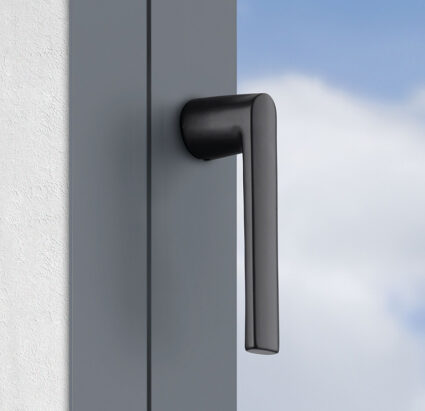 HOPPE-Kompakt-Fenstergriff aus Aluminium, Serie Hamburg, F9714M schwarz matt
