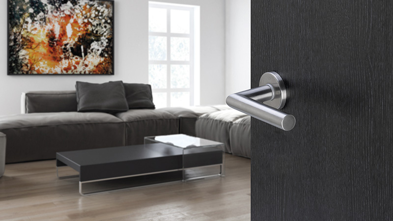 Juego de manillas HOPPE para puertas interiores, línea Amsterdam, F69 inox mate Juego de manillas HOPPE para puertas interiores, línea Amsterdam, F69 inox mate
