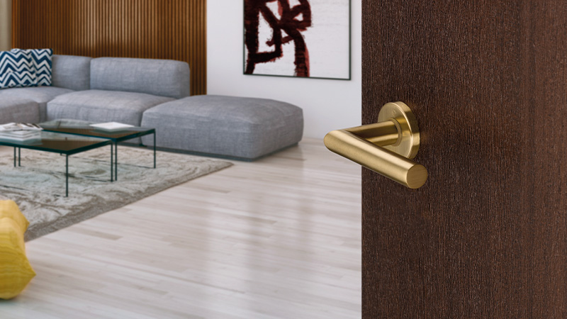 Juego de manillas HOPPE para puertas interiores, línea Amsterdam, F78-1-R aspecto latón satinado claro – Resista Juego de manillas HOPPE para puertas interiores, línea Amsterdam, F78-1-R aspecto latón satinado claro – Resista