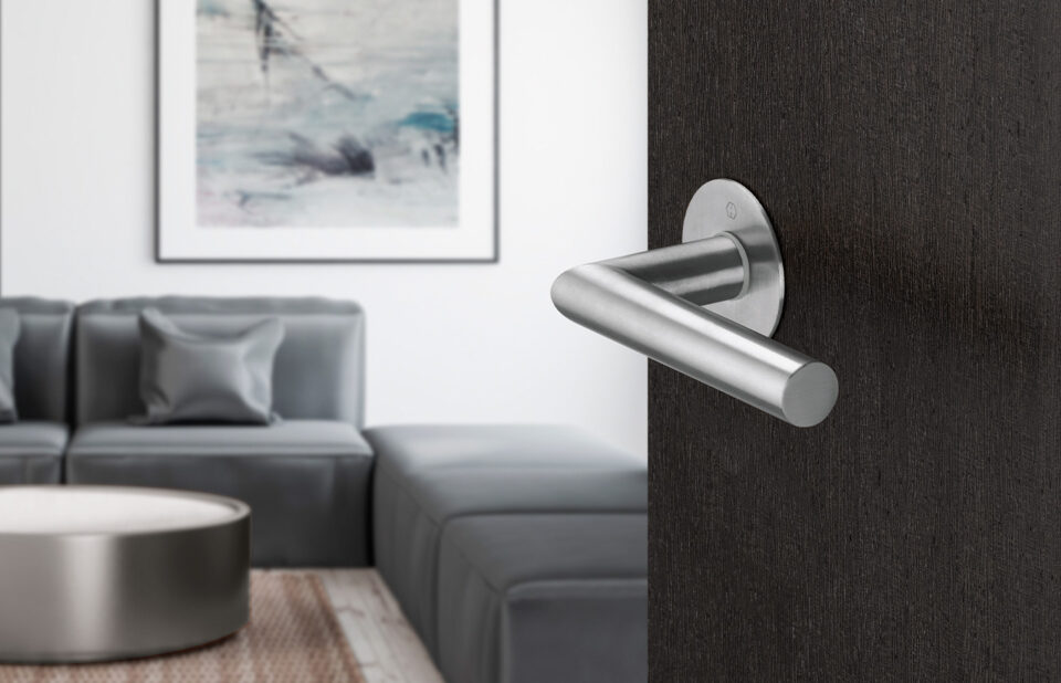 Juego de manillas HOPPE para puertas interiores, línea Amsterdam, F69 Acero inox mate Juego de manillas HOPPE para puertas interiores, línea Amsterdam, F69 Acero inox mate