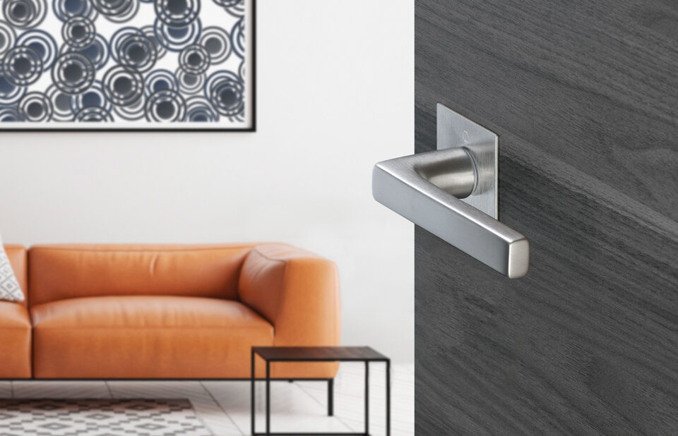 Juego de manillas HOPPE para puertas interiores, línea Dallas, F69 Acero inox mate Juego de manillas HOPPE para puertas interiores, línea Dallas, F69 Acero inox mate