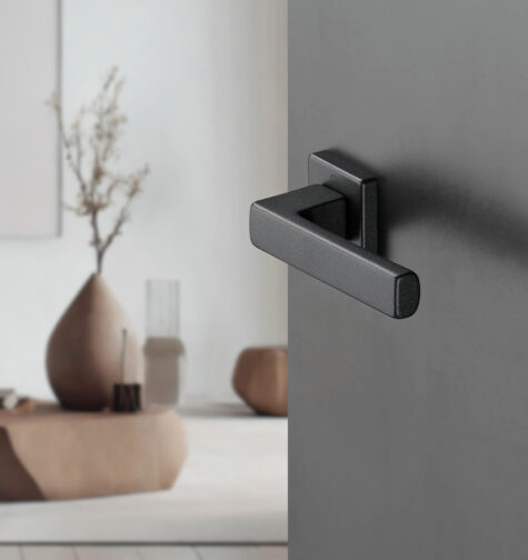 Juego de manillas HOPPE para puertas interiores, línea Toulon, F9301STRUK negro arena texturizado Juego de manillas HOPPE para puertas interiores, línea Toulon, F9301STRUK negro arena texturizado