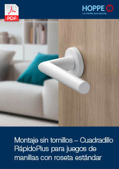 Montaje sin tornillos – Cuadradillo RápidoPlus para juegos de manillas con roseta estándar