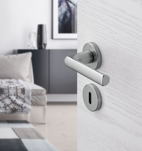 Garniture HOPPE, ligne Hamburg, F9 aluminium aspect inox Garniture HOPPE, ligne Hamburg, F9 aluminium aspect inox