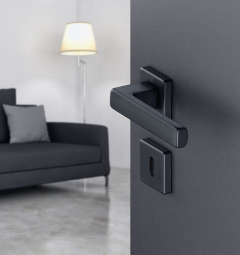 Garniture HOPPE, ligne Toulon, F9714M noir mat Garniture HOPPE, ligne Toulon, F9714M noir mat