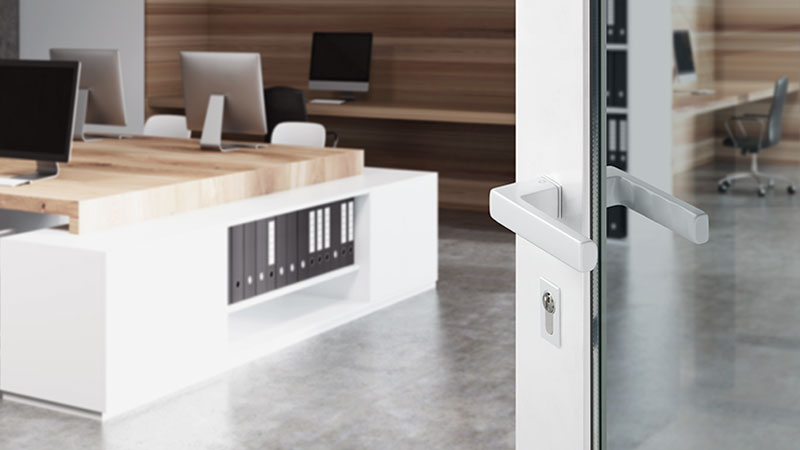 Garniture HOPPE, ligne Toulon, F9016M blanc signalisation mat Garniture HOPPE, ligne Toulon, F9016M blanc signalisation mat