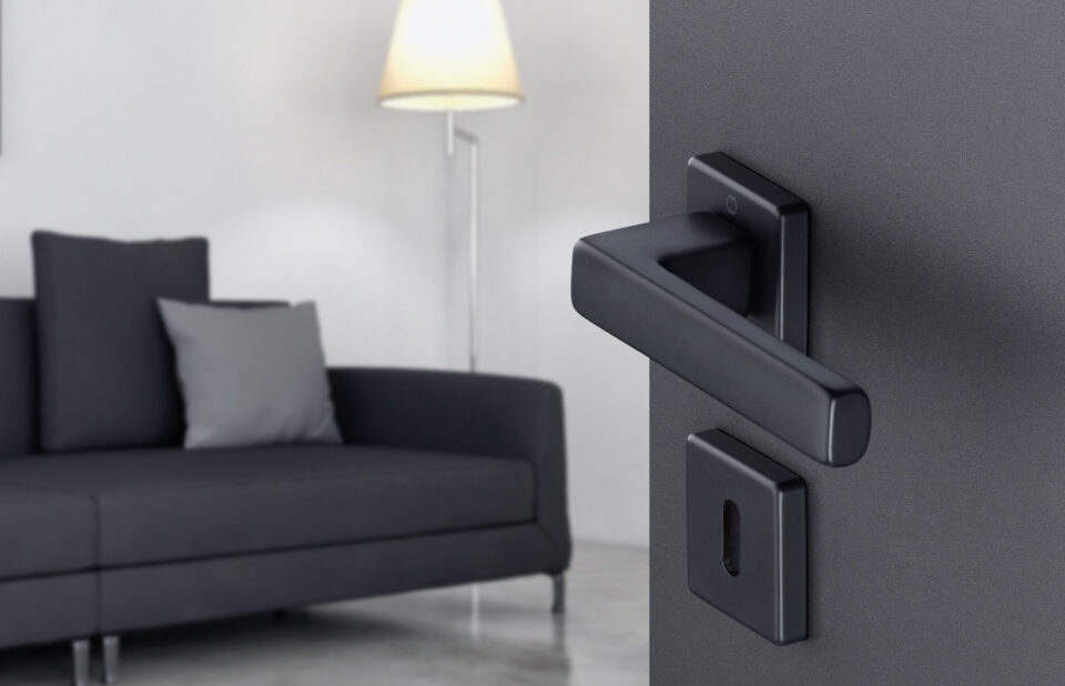Garniture HOPPE, ligne Toulon, F9714M noir mat Garniture HOPPE, ligne Toulon, F9714M noir mat