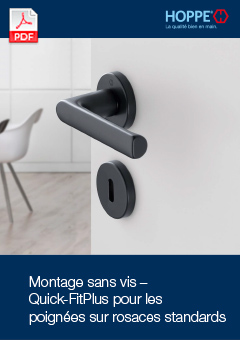 Montage sans vis – Quick-FitPlus pour les poignées sur rosaces standards