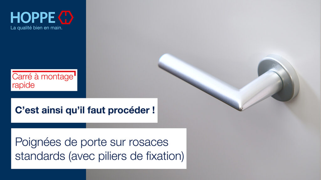 Poignées de porte sur rosaces standards (avec piliers de fixation) Poignées de porte sur rosaces standards (avec piliers de fixation)