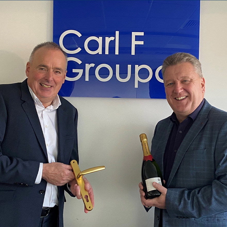 John Crittenden, managing director of Carl F Groupco, and Andy Matthews, head of sales at HOPPE (UK) John Crittenden, managing director of Carl F Groupco, and Andy Matthews, head of sales at HOPPE (UK)