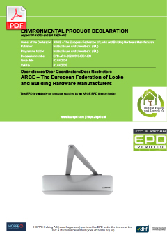 EPD-ARG-20230550-IBG1-EN Environmental Product Declaration for Door closers/Door Coordinators/Door Restrictors