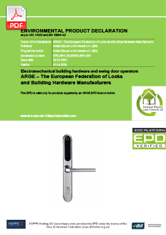 EPD-ARG-20230552-IBG1-EN Environmental Product Declaration for Electromechanical building hardware and swing door operators