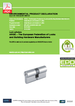 EPD-ARG-20230545-IBG1-EN Environmental Product Declaration for Lock cylinders