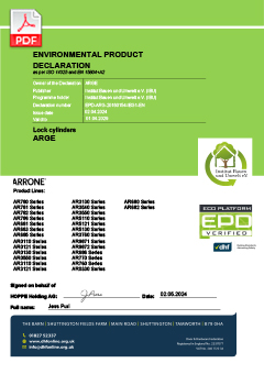 EPD-ARG-20160154-IBG1-EN Environmental Product Declaration for Lock Cylinders - Series
