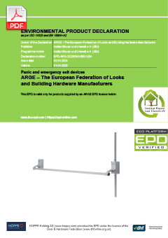 EPD-ARG-20230543-IBG1-EN Environmental Product Declaration for Panic and Emergency Exit Devices