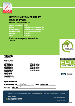 EPD-ARG-20160191-IBG1-EN Environmental Product Declaration for Panic and Emergency Exit Devices - Series