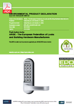 EPD-ARG-20230553-IBG1-EN Environmental Product Declaration for Push Button Locks