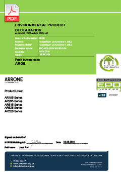 EPD-ARG-20160192-IBG1-EN Environmental Product Declaration for Push Button Locks - Series