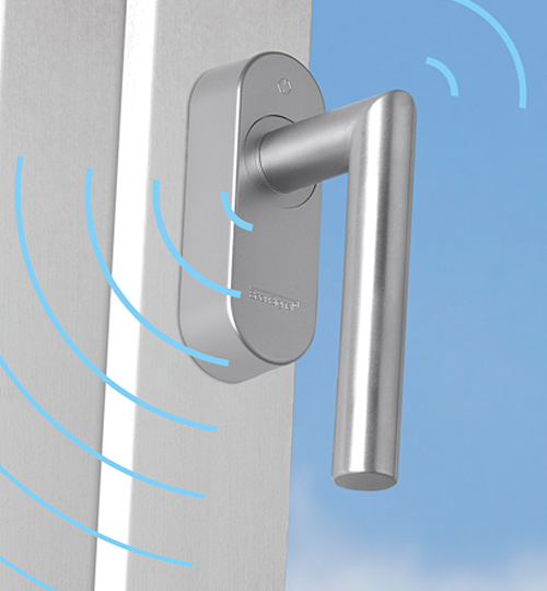 HOPPE eHandle SecuSignal® for windows, Amsterdam series, satin stainless steel (F69)