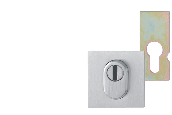 HOPPE security escutcheon with protective steel plate