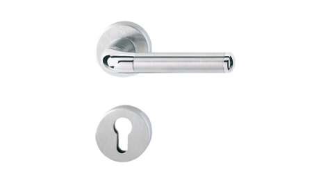 HOPPE handle set, Cortina series, polished chrome/satin stainless steel (F49/F69)