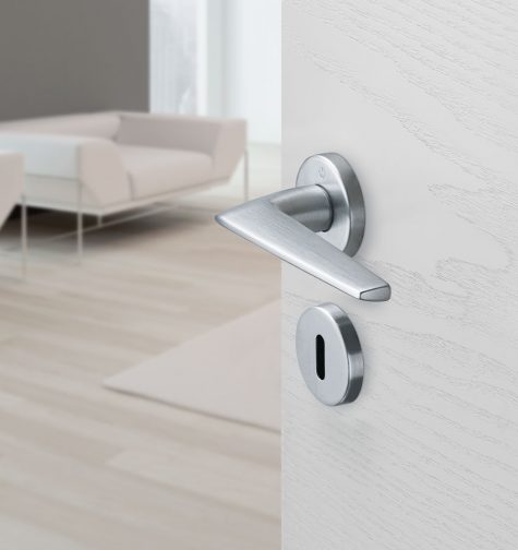 HOPPE door handle set, Macau series, satin chrome – Resista® (F41-R)