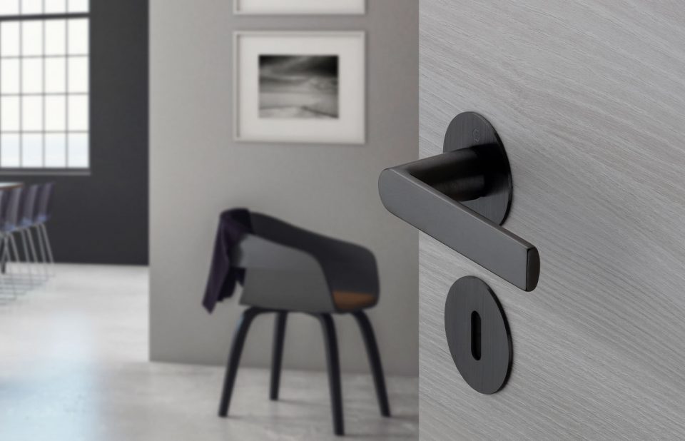 HOPPE door handle set, Los Angeles series, satin black – Resista® (F96-1-R)