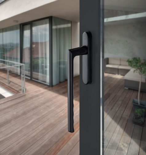 HOPPE lift/slide handle set for patio doors, Hamburg series, matt black (F9714M)