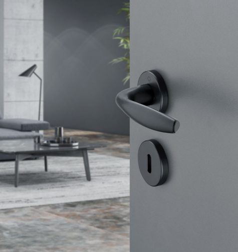 HOPPE door handle set, New York series, matt black (F9714M)