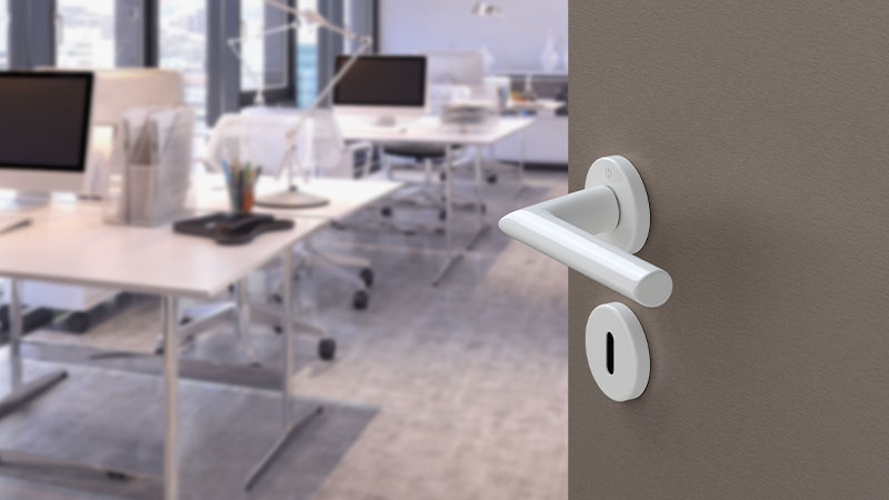 HOPPE door handle set, Stockholm series, F9016 traffic white HOPPE door handle set, Stockholm series, F9016 traffic white