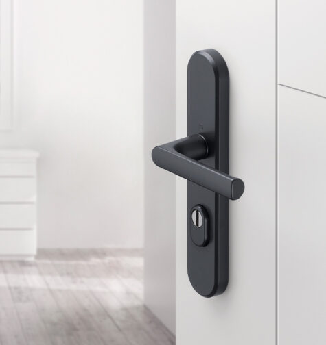 HOPPE door handle set, Hamburg series, F9714M matt black