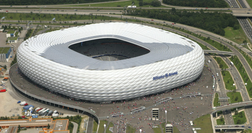 Allianz Arena zdjęcie lotnicze