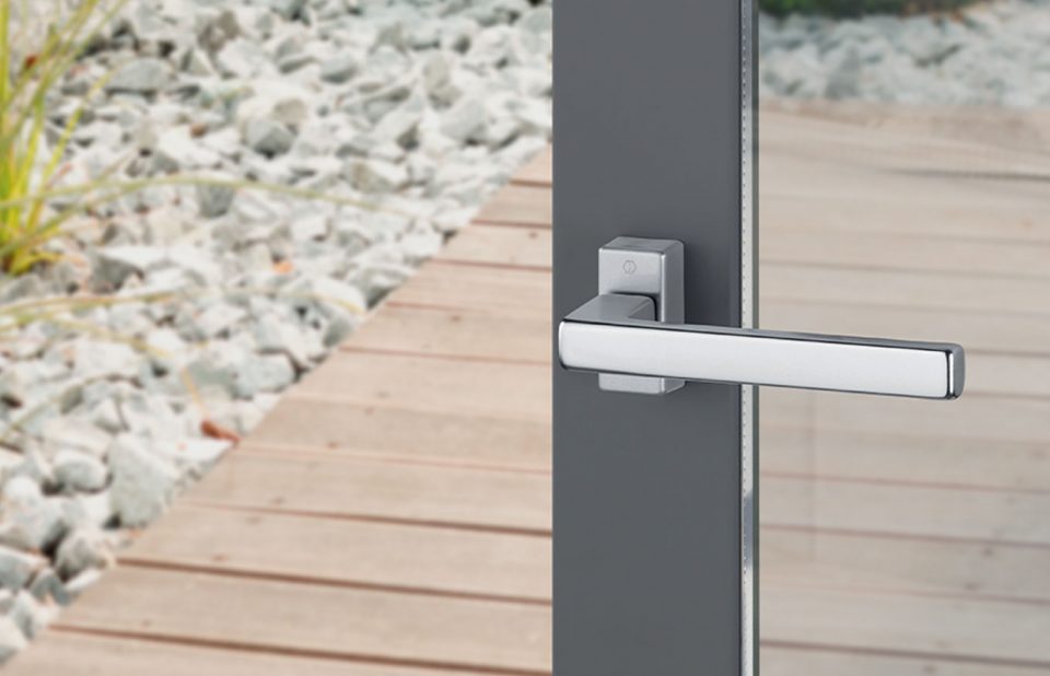 Klamka do drzwi balkonowych uchylno-przesuwnych HOPPE, seria Toulon, aluminium kolory srebrne (F1)