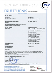 Сертификат тестирования DIN 18257