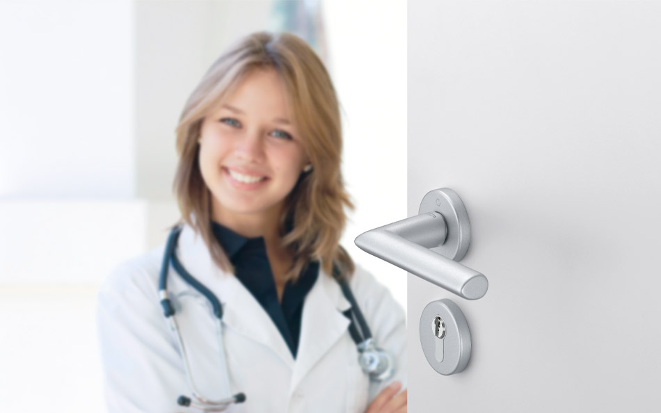 They look like normal door handles, but can do much more: antimicrobial SecuSan® handles from HOPPE