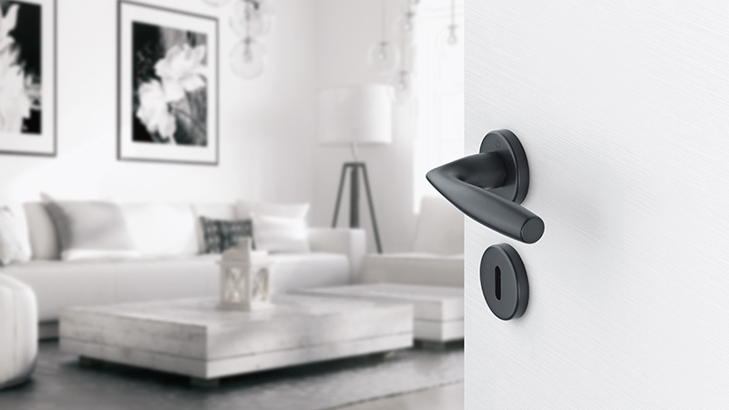 HOPPE door handle set, Vitória series, F9714M black matt