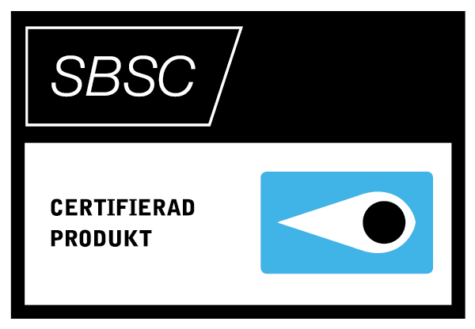 Godkänd enligt SS 3620:2010 – Klass B