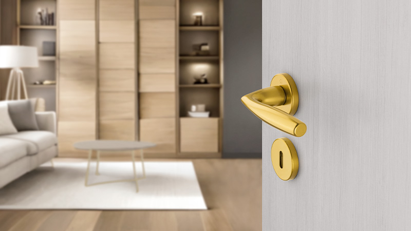 HOPPE-handtagsset, Serien Vitória, F3 Aluminium guldnyans